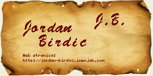 Jordan Birdić vizit kartica